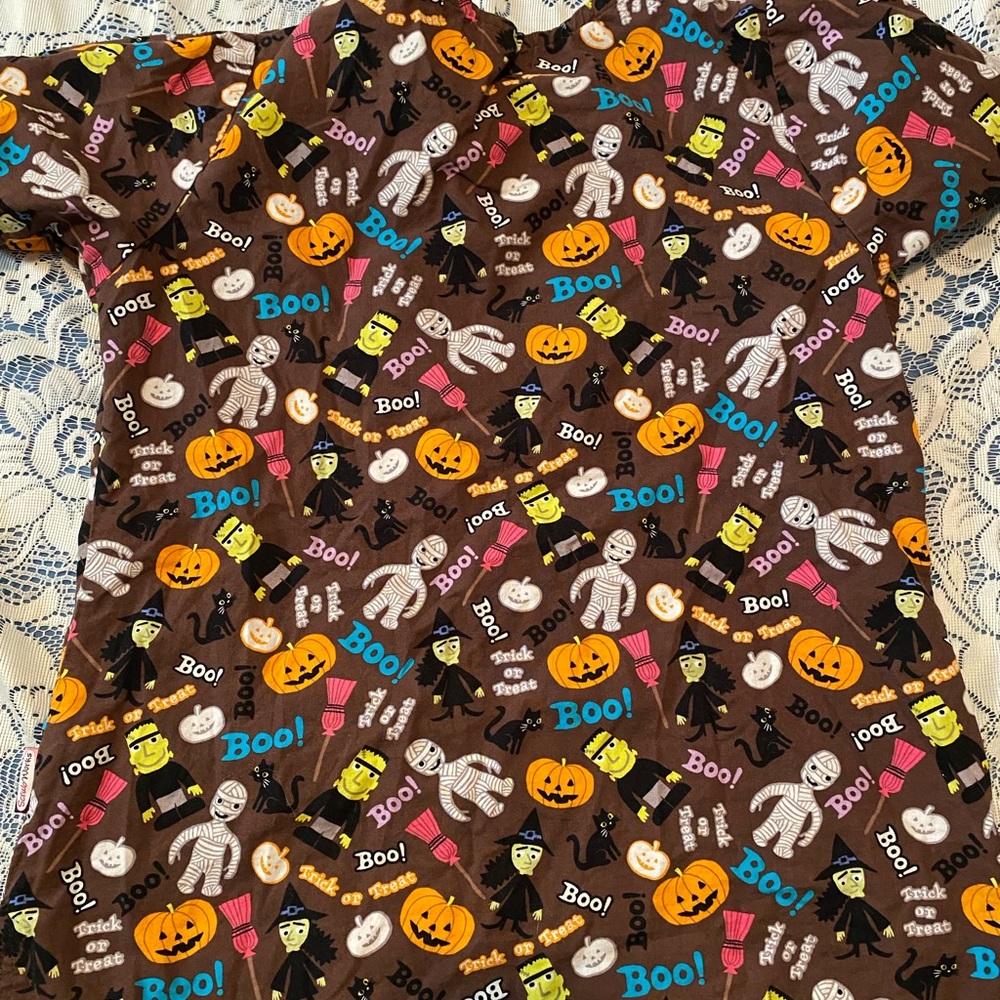 Halloween scrub top